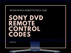 Sony DVD Remote Control Codes