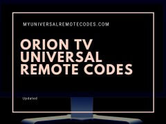 Orion TV Universal Remote Codes