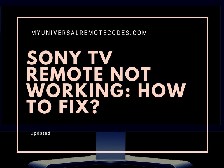 Sony TV Remote Not Working